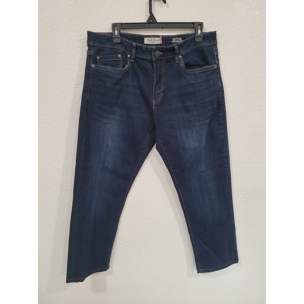 English Laundry Sutton Slim Straight Jeans Mens 34 Dark Wash Blue Pants #25